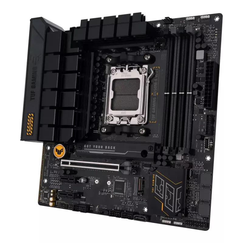 Placa-mãe ASUS TUF GAMING B650M‑E WIFI, AMD B650, Socket AM5, micro ATX, DDR5, 4x DIMM, 128 GB, Wi‑Fi 6, Bluetooth 5.2