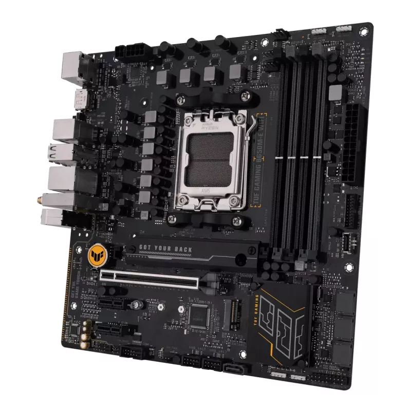 Placa-mãe ASUS TUF GAMING B650M‑E WIFI, AMD B650, Socket AM5, micro ATX, DDR5, 4x DIMM, 128 GB, Wi‑Fi 6, Bluetooth 5.2