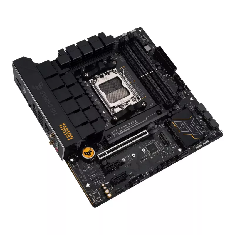 Placa-mãe ASUS TUF GAMING B650M‑E WIFI, AMD B650, Socket AM5, micro ATX, DDR5, 4x DIMM, 128 GB, Wi‑Fi 6, Bluetooth 5.2