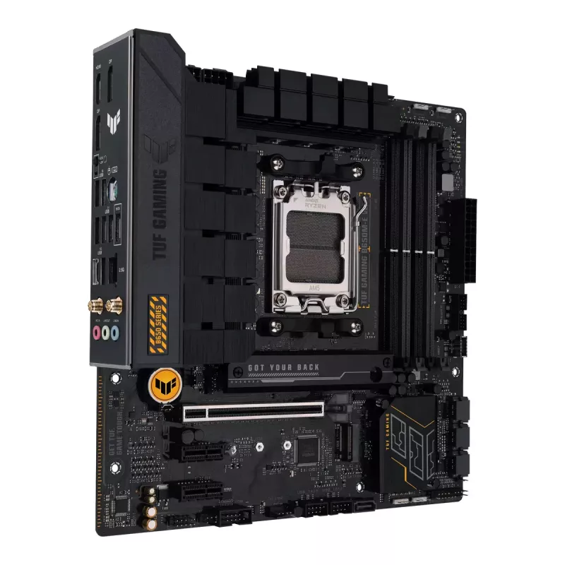 Placa-mãe ASUS TUF GAMING B650M‑E WIFI, AMD B650, Socket AM5, micro ATX, DDR5, 4x DIMM, 128 GB, Wi‑Fi 6, Bluetooth 5.2