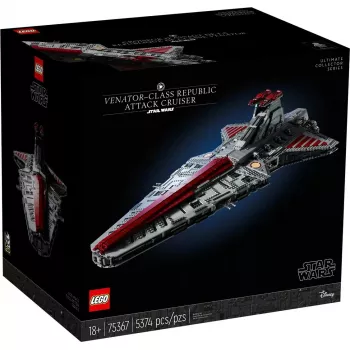 LEGO Star Wars Republic Venator Class Attack Cruiser 75367 — conjunto de construção, 5.374 peças, 320 mm × 1.090 mm × 540 mm, 2 minifiguras, idade 18+
