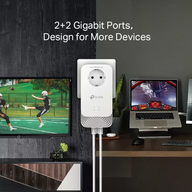 Adaptador PowerLine TP-Link PG2400P KIT 1428 Mbit/s Ethernet LAN Branco 2 unid.