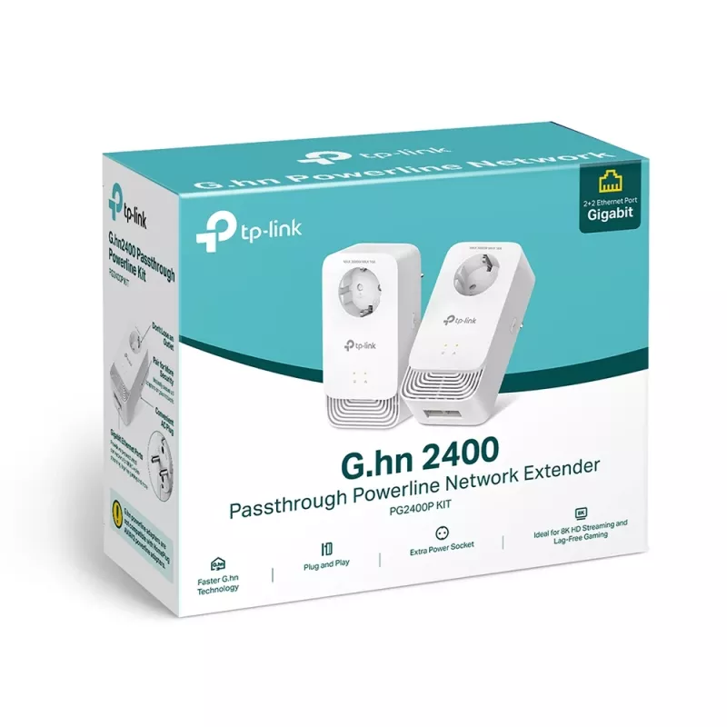 Adaptador PowerLine TP-Link PG2400P KIT 1428 Mbit/s Ethernet LAN Branco 2 unid.