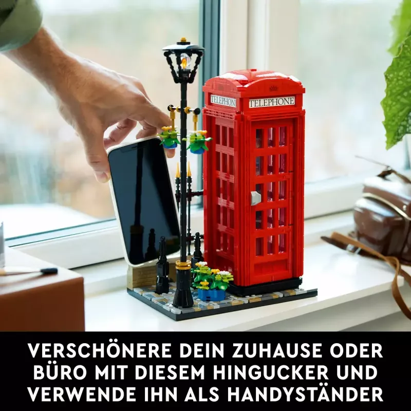 Conjunto de construção LEGO Cabine telefónica vermelha de Londres 21347 – conjunto modular de coleção, 1460 peças, 18+