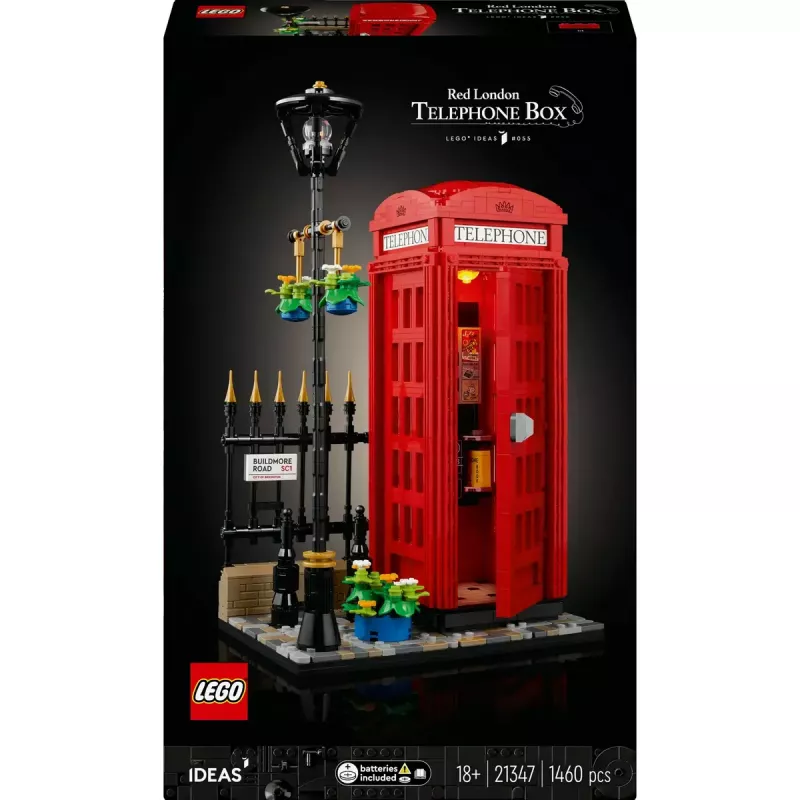 Conjunto de construção LEGO Cabine telefónica vermelha de Londres 21347 – conjunto modular de coleção, 1460 peças, 18+