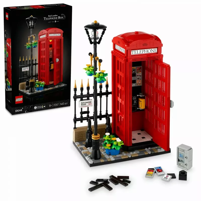 Conjunto de construção LEGO Cabine telefónica vermelha de Londres 21347 – conjunto modular de coleção, 1460 peças, 18+