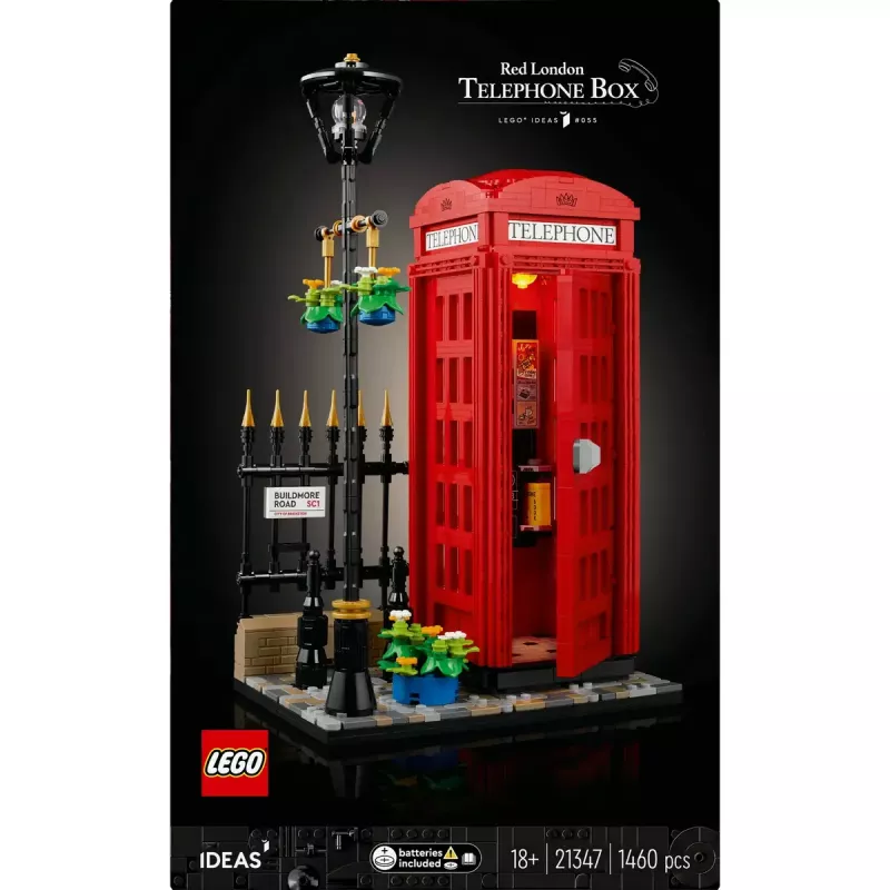 Conjunto de construção LEGO Cabine telefónica vermelha de Londres 21347 – conjunto modular de coleção, 1460 peças, 18+