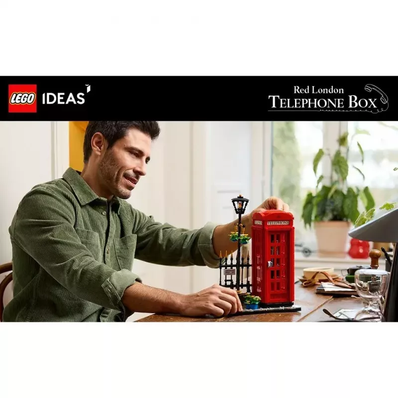 Conjunto de construção LEGO Cabine telefónica vermelha de Londres 21347 – conjunto modular de coleção, 1460 peças, 18+