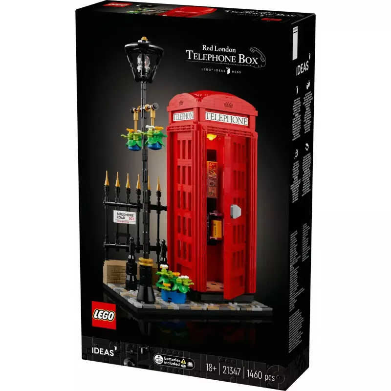 Conjunto de construção LEGO Cabine telefónica vermelha de Londres 21347 – conjunto modular de coleção, 1460 peças, 18+