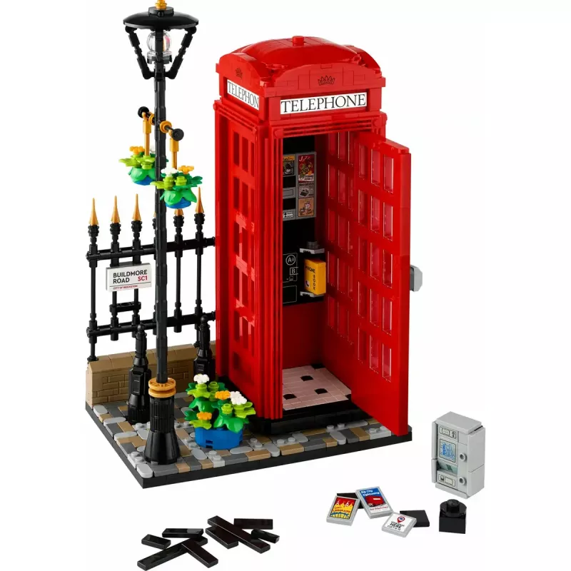 Conjunto de construção LEGO Cabine telefónica vermelha de Londres 21347 – conjunto modular de coleção, 1460 peças, 18+