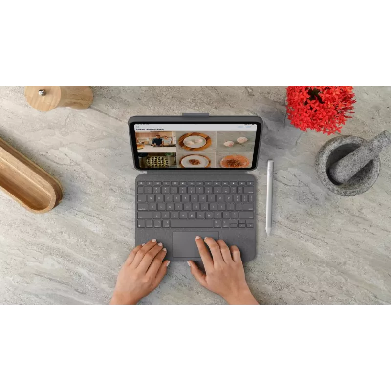 LOGITECH Combo Touch para iPad (10.ª geração) - Oxford cinzento - Qwertz alemão