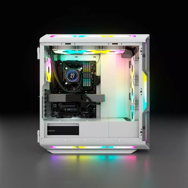 Caixa de PC mid-tower ATX CORSAIR - iCUE 5000T - RGB vidro temperado - branco