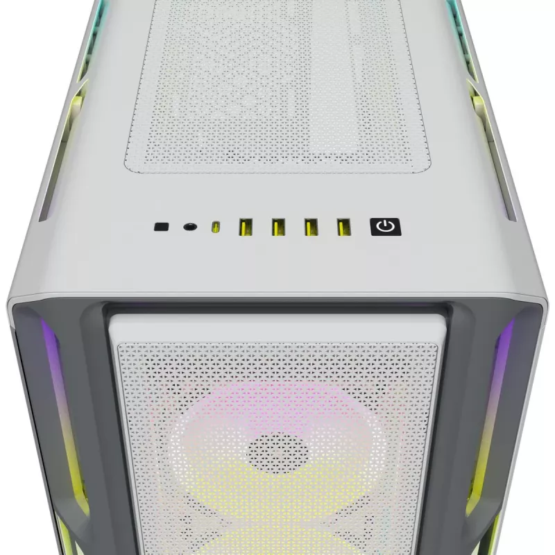 Caixa de PC mid-tower ATX CORSAIR - iCUE 5000T - RGB vidro temperado - branco