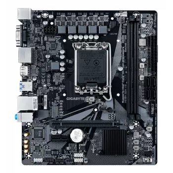 Placa-mãe GIGABYTE H610M S2H V2 - Compatível com CPUs Intel Core 14.ª geração, VRM digital híbrido 4+1+1 fases, até 5600MHz DDR5, 1xPCIe 3.0 M.2, GbE LAN, USB 3.2 Gen 1