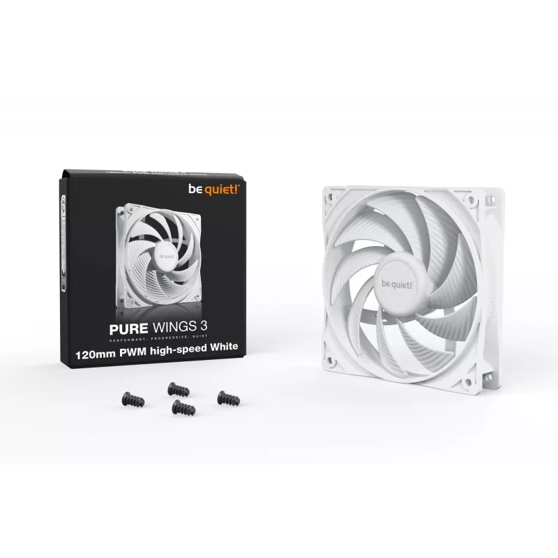 Ventoinha para caixa de computador be quiet Pure Wings 3 120mm PWM high-speed branca 12 cm 1 unidade