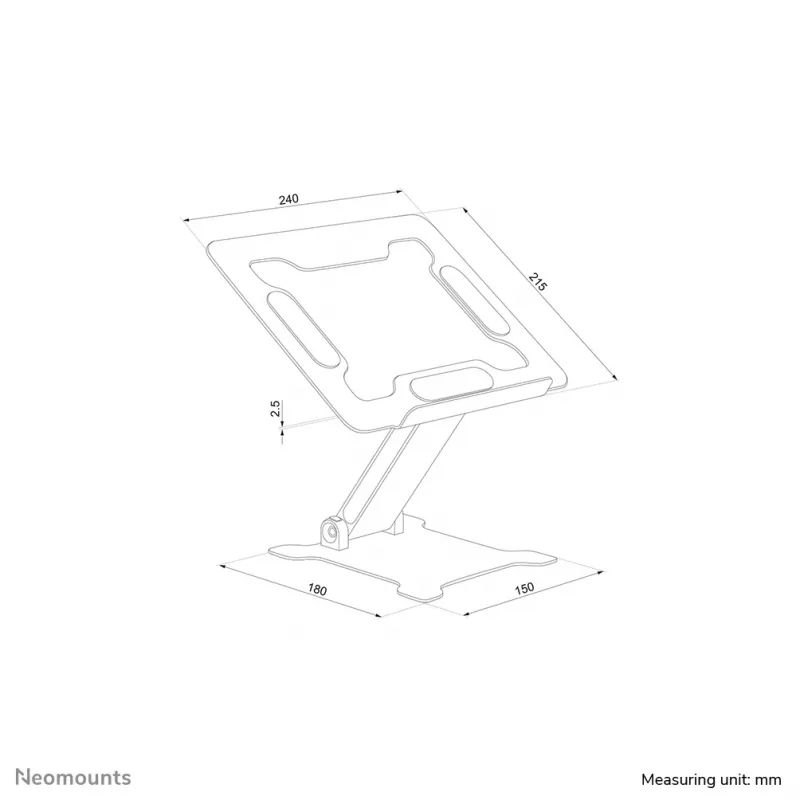 Suporte para portátil Neomounts DS20-740BL1 11-15 polegadas - altura ajustável - dobrável - compacto - universal