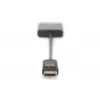 Cabo adaptador DisplayPort DIGITUS ASSMANN, DP - DVI (24+5) M/F, 15cm com bloqueio, compatível com DP 1.2, CE preto