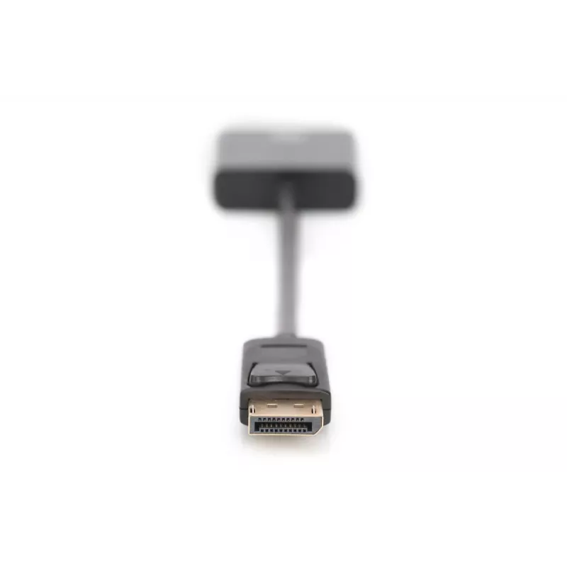 Cabo adaptador DisplayPort DIGITUS ASSMANN, DP - DVI (24+5) M/F, 15cm com bloqueio, compatível com DP 1.2, CE preto