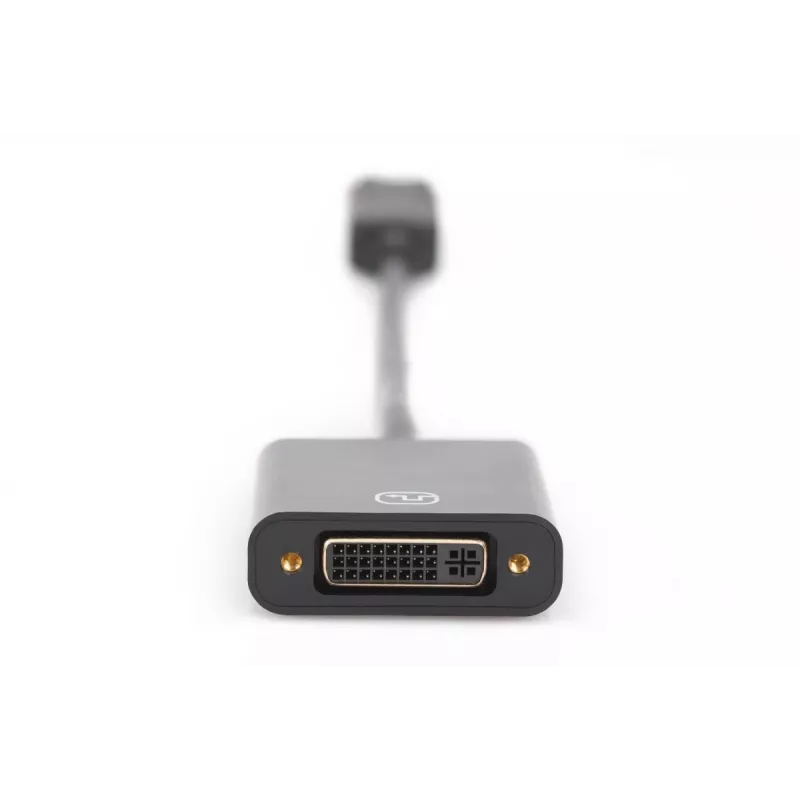 Cabo adaptador DisplayPort DIGITUS ASSMANN, DP - DVI (24+5) M/F, 15cm com bloqueio, compatível com DP 1.2, CE preto