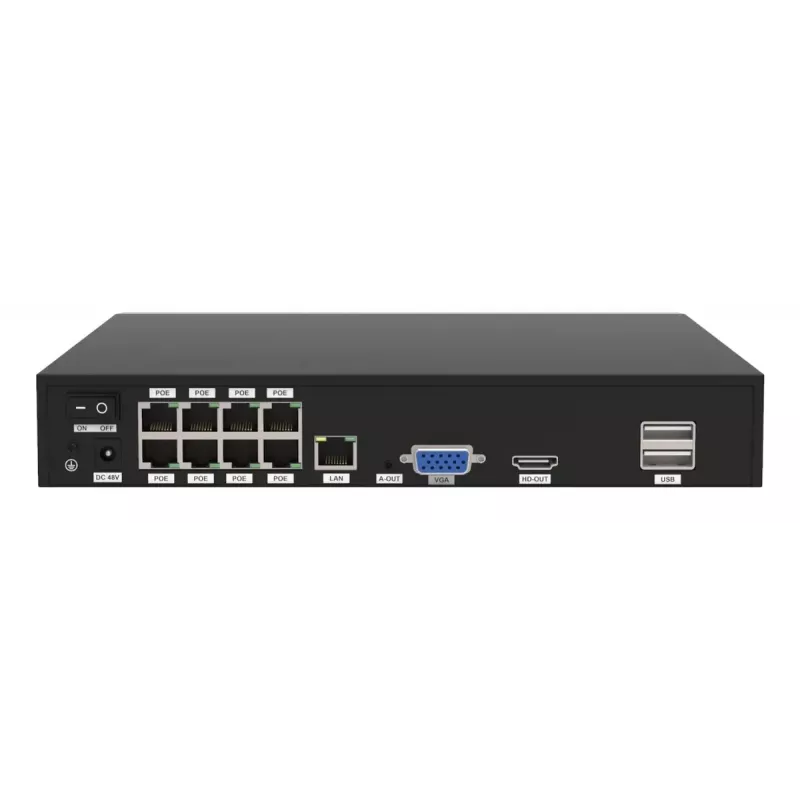 Conjunto de videovigilância Foscam FN9108E-T4-2T PRETO com fios 8 canais