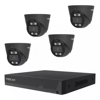 Conjunto de videovigilância Foscam FN9108E-T4-2T PRETO com fios 8 canais