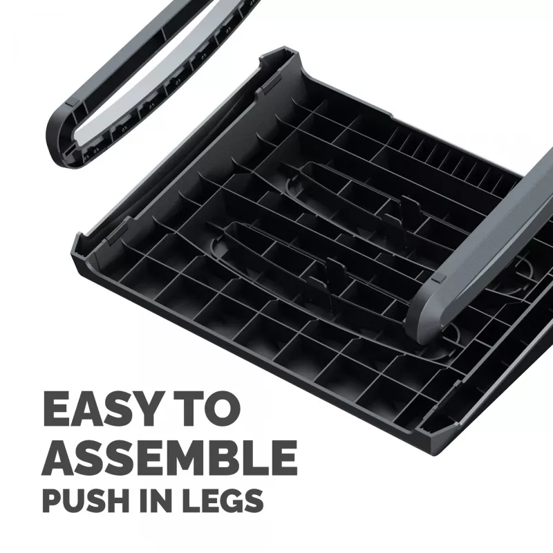 Fellowes apoio de pés sob a secretária - Breyta apoio de pés ergonómico com superfície texturada - banco de apoio de pés para escritório e casa - preto