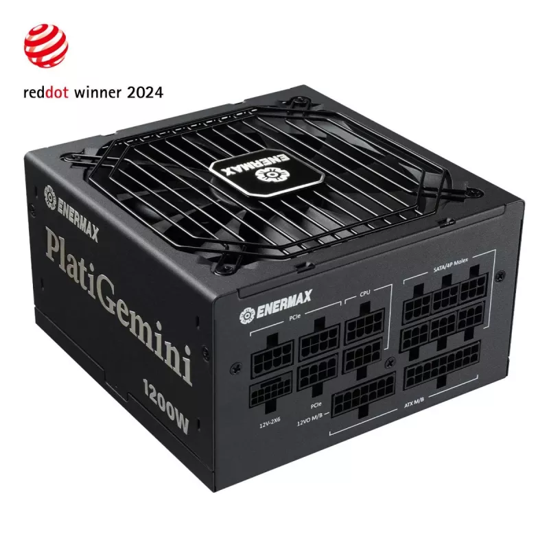 Fonte de alimentação ENERMAX Platigemini 1200 Watt 80 Plus Platinum totalmente modular ATX 3.1 & ATX12vo