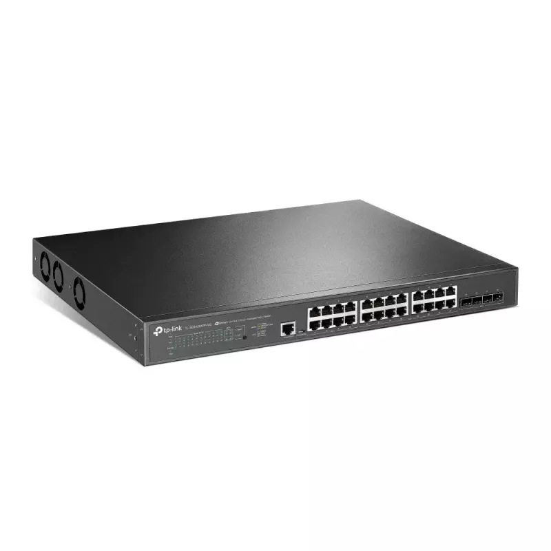 TP-Link Omada Switch gerido L2+ 24 portas 2.5GBASE-T e 4 portas 10GE SFP+ com 16 portas PoE+ & 8 portas PoE++