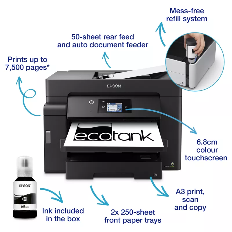 Epson EcoTank ET-M16600 jato de tinta A3 4800 x 2400 DPI 25 ppm Wi-Fi