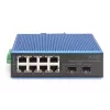 DIGITUS switch Fast Ethernet industrial 8+2 portas 8 portas FE RJ45 2 portas GE SFP