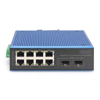 Switch não gerido DIGITUS DN-651147 Fast Ethernet 8+2 portas PoE 1 Gbit/s