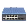 DIGITUS switch Ethernet PoE Gigabit L2 gerido industrial 8+2 portas 8xGE RJ45 + 2 portas SFP IEEE802.3at (30W)