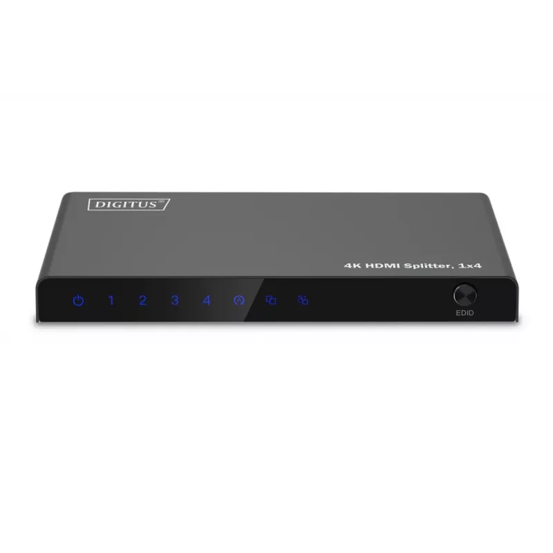 DIGITUS splitter HDMI 1x4. 4K/60Hz HDCP 2.3. Controlo EDID