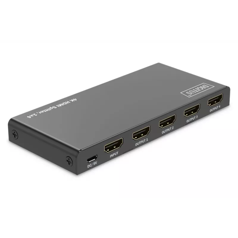 DIGITUS splitter HDMI 1x4. 4K/60Hz HDCP 2.3. Controlo EDID
