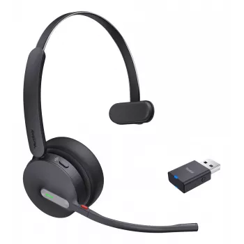 Yealink WH64 Hybrid Mono UC headset sem fios com arco de cabeça escritório/call center Micro-USB Bluetooth preto