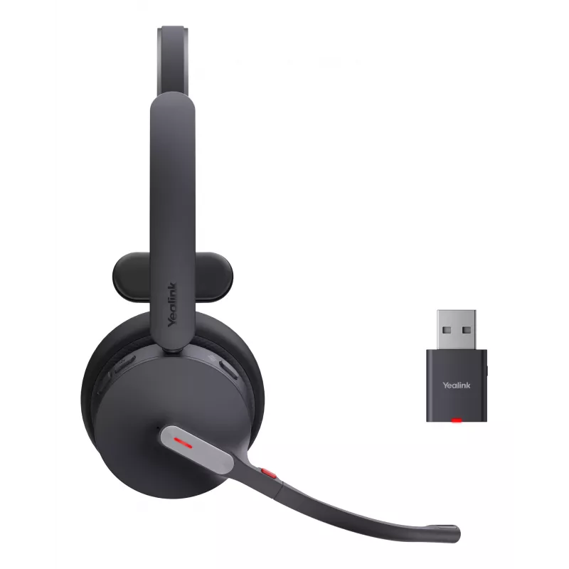 Yealink WH64 Hybrid Mono UC headset sem fios com arco de cabeça escritório/call center Micro-USB Bluetooth preto