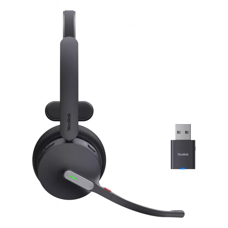 Yealink WH64 Hybrid Mono UC headset sem fios com arco de cabeça escritório/call center Micro-USB Bluetooth preto