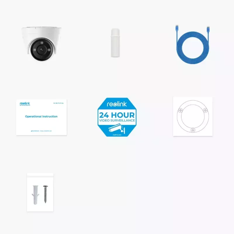 Câmara de vigilância IP Reolink P434 4K, Dome, 8 MP, 3840×2160, PoE/DC, 2,8–8 mm, visão noturna IV 30 m, microSD até 256 GB