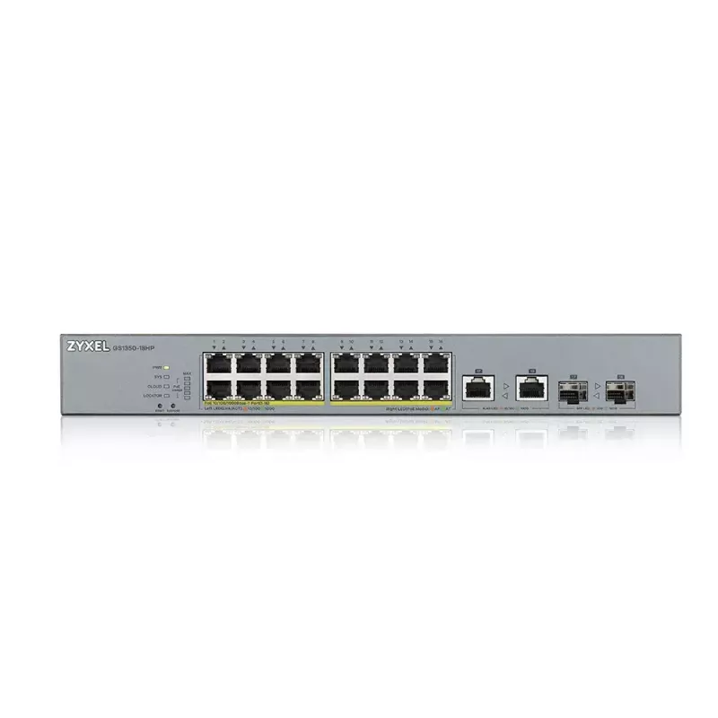 Zyxel GS1350-18HP-EU0101F Switch de rede Gerido L2 Gigabit Ethernet (10/100/1000) Power over Ethernet (PoE) cinzento