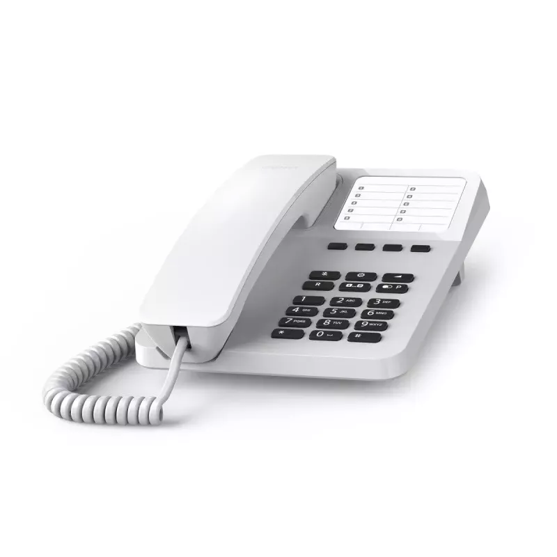 Telefone analógico Gigaset DESK 400 branco auscultador com fios 10 entradas na lista telefónica