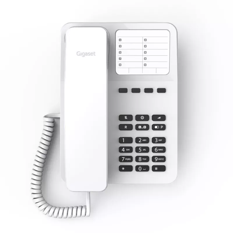 Telefone analógico Gigaset DESK 400 branco auscultador com fios 10 entradas na lista telefónica