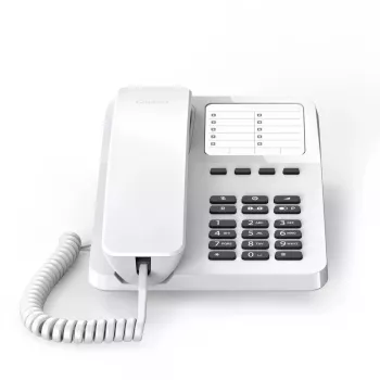 Telefone analógico Gigaset DESK 400 branco auscultador com fios 10 entradas na lista telefónica