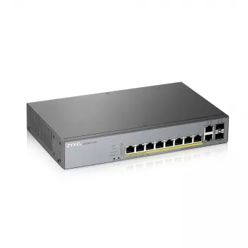 Switch de rede Zyxel GS1350-12HP-EU0101F gerido L2 Gigabit Ethernet (10/100/1000) Power over Ethernet (PoE) cinzento