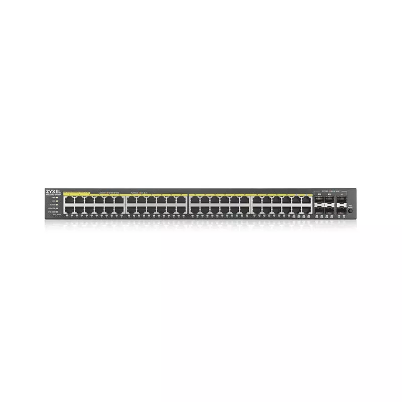 Switch de rede Zyxel GS2220-50HP-EU0101F gerido L2 Gigabit Ethernet (10/100/1000) Power over Ethernet (PoE) preto