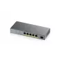 Switch de rede Zyxel GS1350-6HP-EU0101F gerido L2 Gigabit Ethernet (10/100/1000) Power over Ethernet (PoE) cinzento