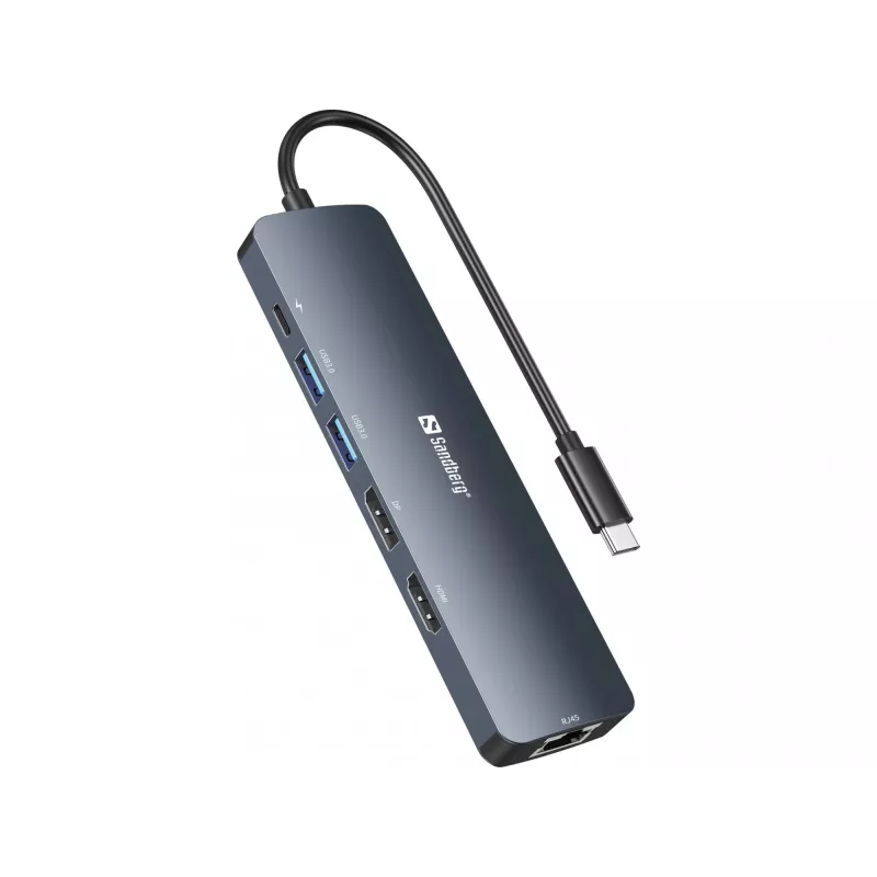Dock de ecrã Sandberg USB-C 8K USB 3.2 Gen 1 Type-C 100W Power Delivery