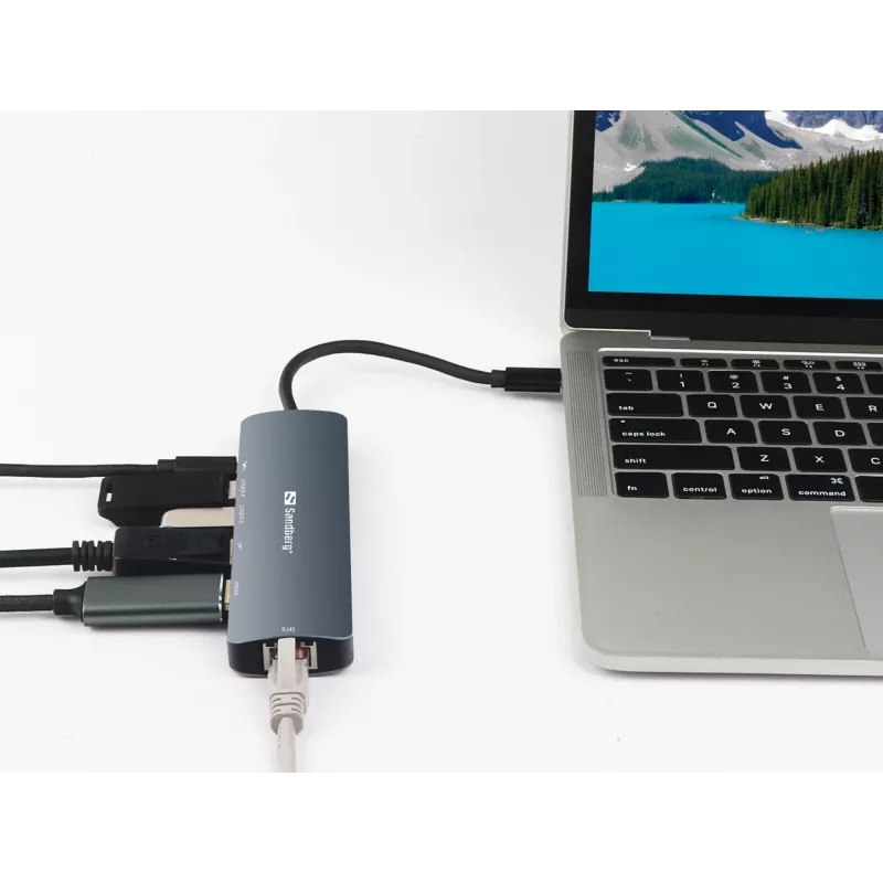 Dock de ecrã Sandberg USB-C 8K USB 3.2 Gen 1 Type-C 100W Power Delivery