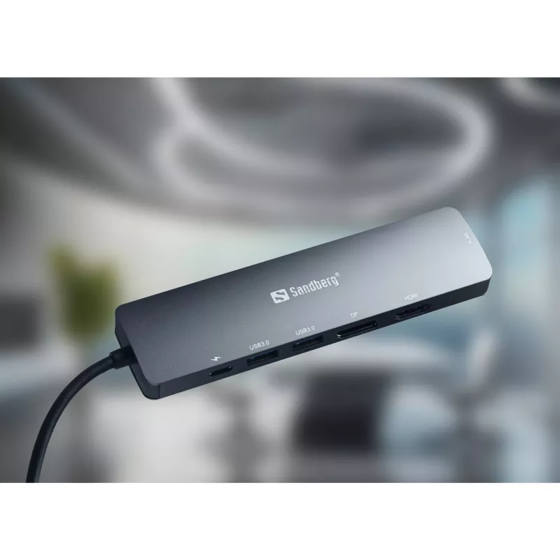 Dock de ecrã Sandberg USB-C 8K USB 3.2 Gen 1 Type-C 100W Power Delivery