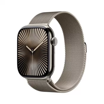 APPLE Watch Series 10 GPS + Cellular 46mm Caixa de titânio natural com bracelete Milanese natural - S/M
