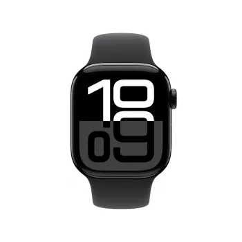 Smartwatch Apple Watch Series 10 GPS 42mm Caixa de alumínio preto azeviche com bracelete desportiva preta - S/M
